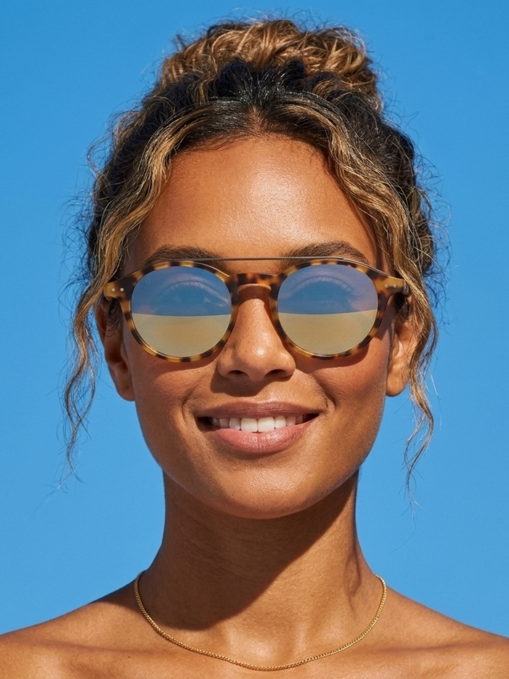 Madewell Aviator Sunglasses Womens Double Bridge Tortoise Shell Retro Classic